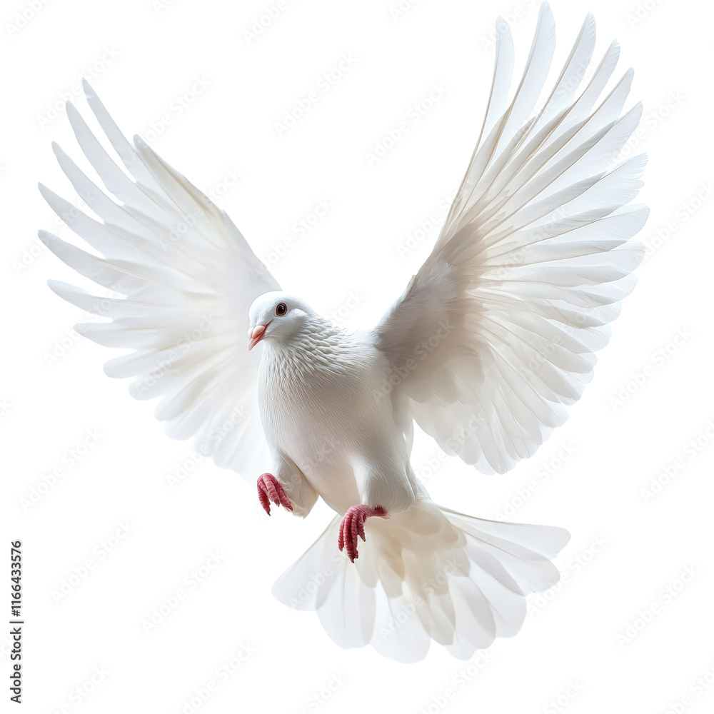 Fototapeta premium Dove in flight natural habitat wildlife photography outdoor setting aerial perspective symbol of peace