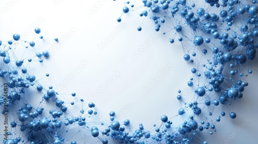 Fototapeta premium Abstract Blue Network: Interconnected Spheres