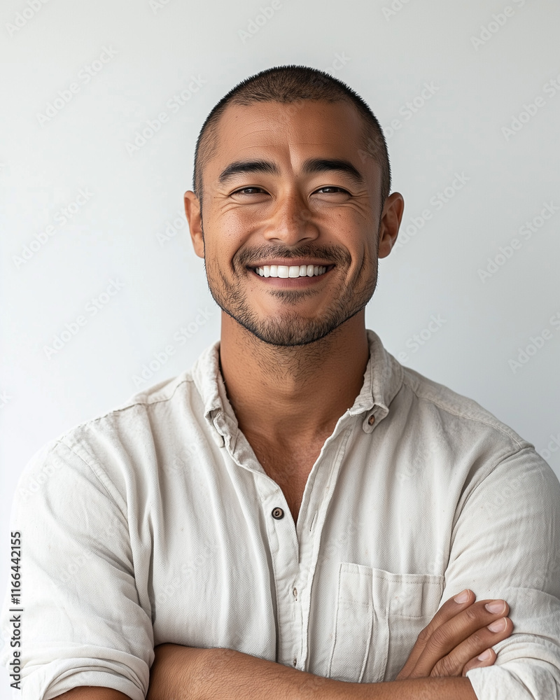 Happy Man Portrait, Portrait of a happy man with crossed arms, smiling. Happy Man Portrait, Portrait of a happy man with crossed arms, smiling.
