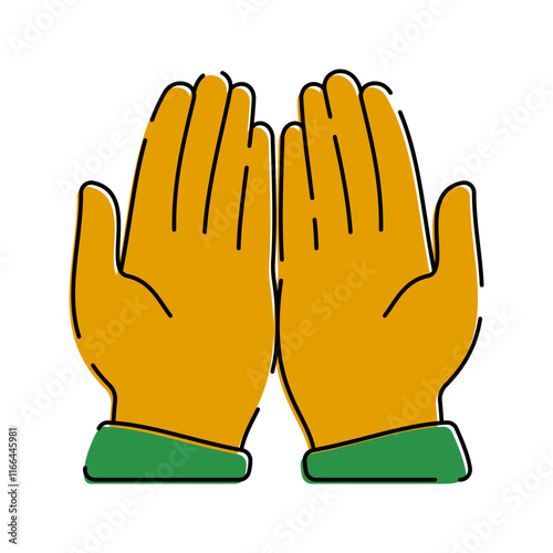 Two hands raised in prayer, symbolizing devotion and connection to Allah.