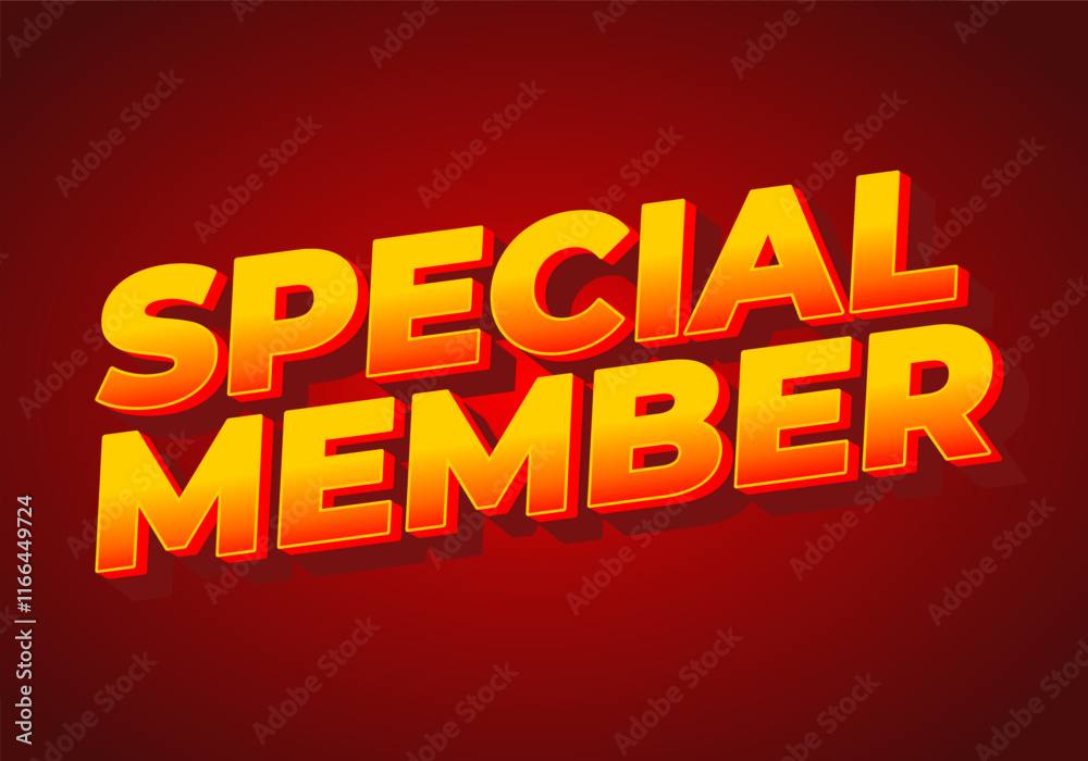 Special member. Text effect in modern colors with 3D effect look Special member. Text effect in modern colors with 3D effect look