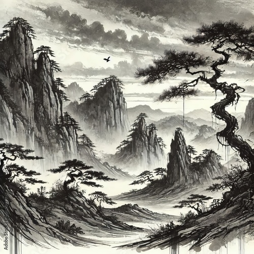 Ink Wash Landscapes Traditional ink wash landscapes with digital