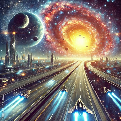 Intergalactic Highway A vast space highway running between galax photo