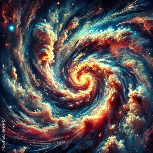 Interstellar Medium Turbulence A chaotic swirling texture showin photo