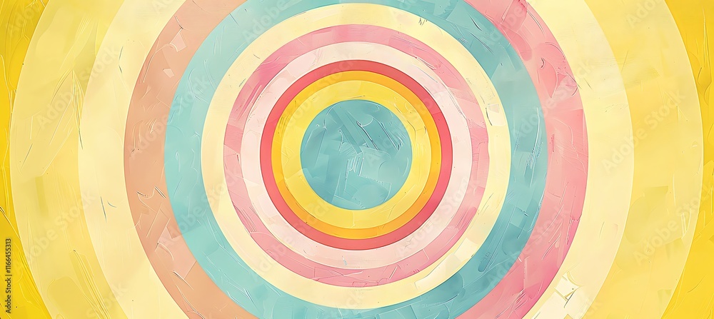 Obraz premium Green, Yellow, and Pink Circular Patterns on a Modern Abstract Geometric Background with Vibrant Designs