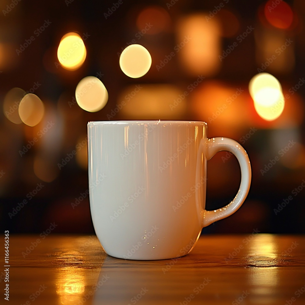Obraz premium Warm Mug in a Cozy Cafe Setting