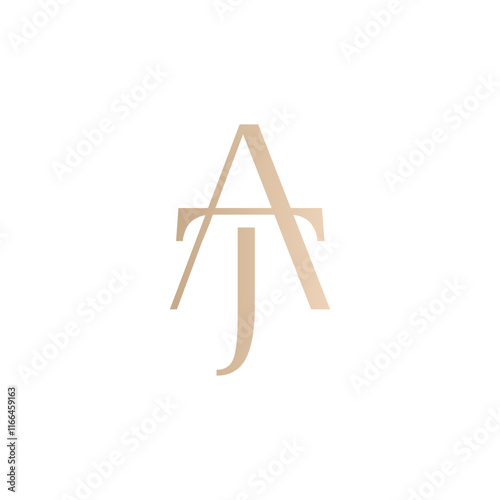 logo letters "A," "T," and "J" in symmetrical design conveys sophistication, exclusivity, and a sense of heritage, suitable for businesses in luxury goods, fine dining, or high-end services