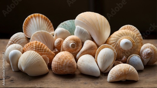 Coastal Gems: A Vibrant Showcase of Nature's Fanshells photo