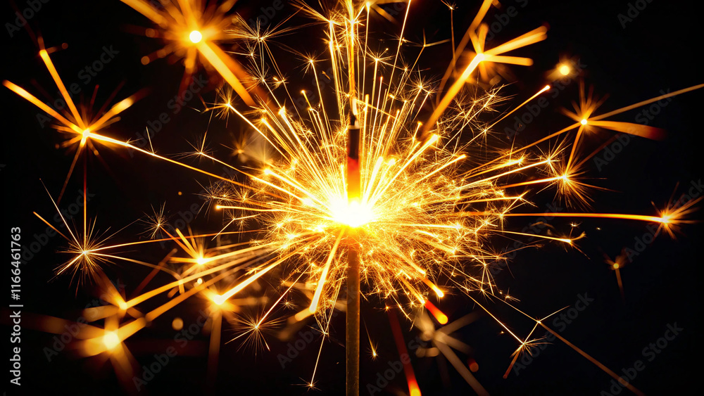 Sparkler Illuminating the Night Sky During a Festive Celebration Sparkler Illuminating the Night Sky During a Festive Celebration