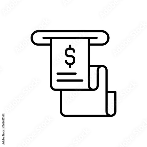 Invoice outline icons, minimalist vector illustration ,simple transparent graphic element .Isolated on white background