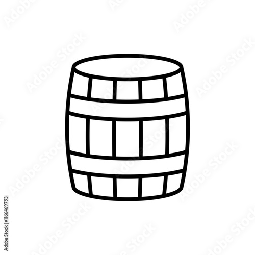 Wooden barrel outline icons, minimalist vector illustration ,simple transparent graphic element .Isolated on white background