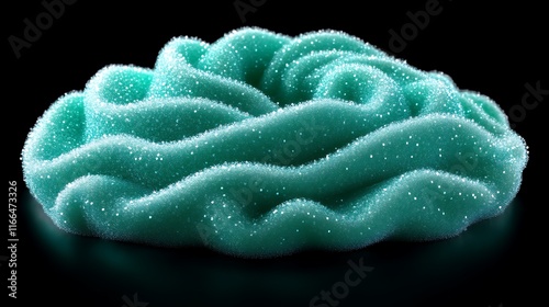 Abstract Teal Glittering Foam Texture Image