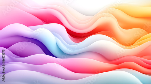 A colorful wave with a rainbow background