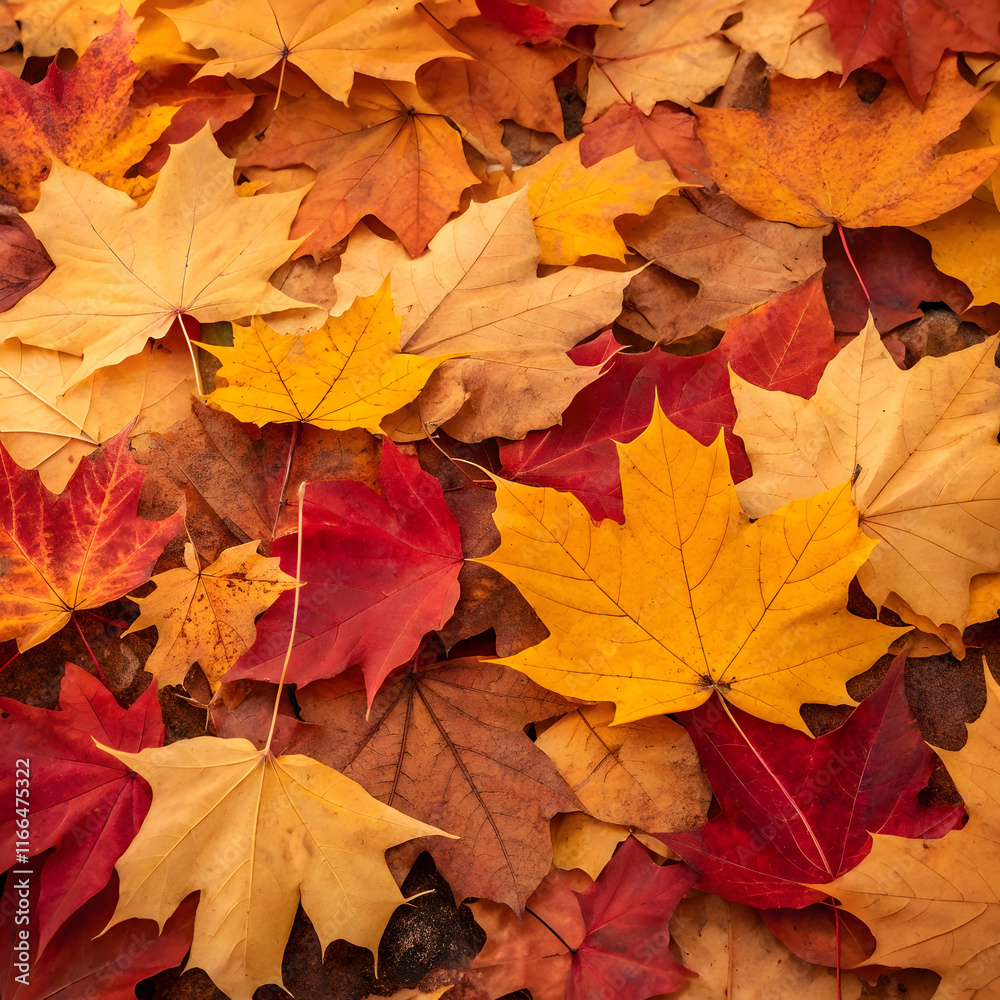 Closeup of vibrant autumn leaves with blurred background Closeup of vibrant autumn leaves with blurred background