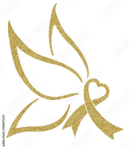 World Breast Cancer Day pink and golden ribbon.