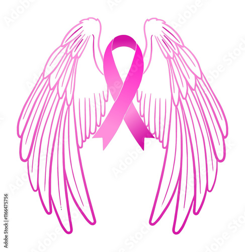 World Breast Cancer Day pink and golden ribbon.