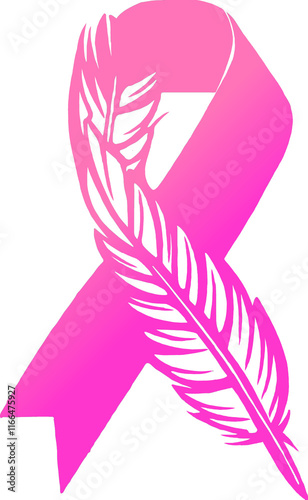 World Breast Cancer Day pink and golden ribbon.