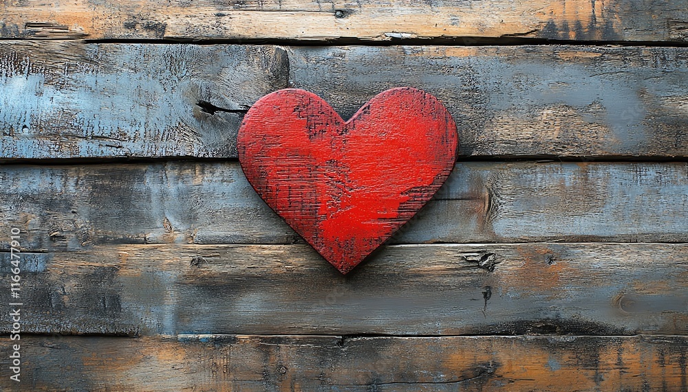 Red heart on rustic wood with a soft bokeh background, glowing lights creating a romantic atmosphere, ideal for Valentine s Day cards and love expressions Red heart on rustic wood with a soft bokeh background, glowing lights creating a romantic atmosphere, ideal for Valentine s Day cards and love expressions