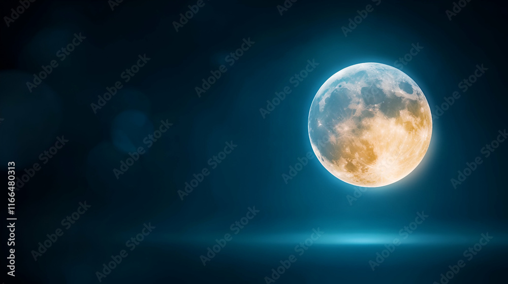 Full Moon Over a Dark Ocean and Sky Full Moon Over a Dark Ocean and Sky