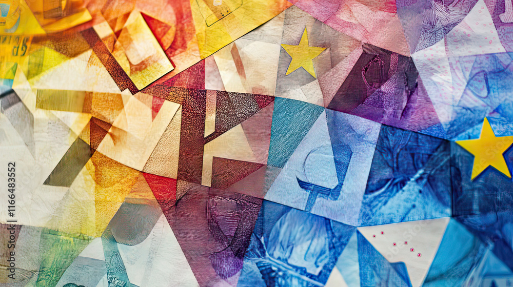 Fototapeta premium Money Forming Geometric Patterns and Shapes - Aesthetic Background - AI Generative