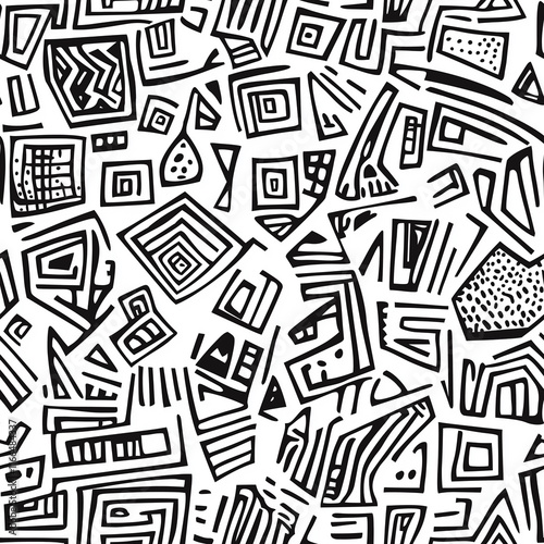 Geometric Doodle Hand Drawn Seamless Pattern