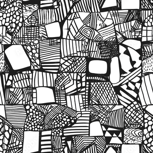 Geometric Doodle Hand Drawn Seamless Pattern