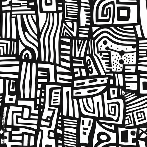 Geometric Doodle Hand Drawn Seamless Pattern