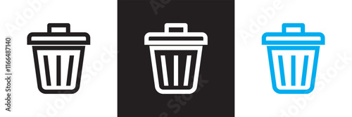Waste icon set. isolated on white and black background. vector illustration. EPS 10