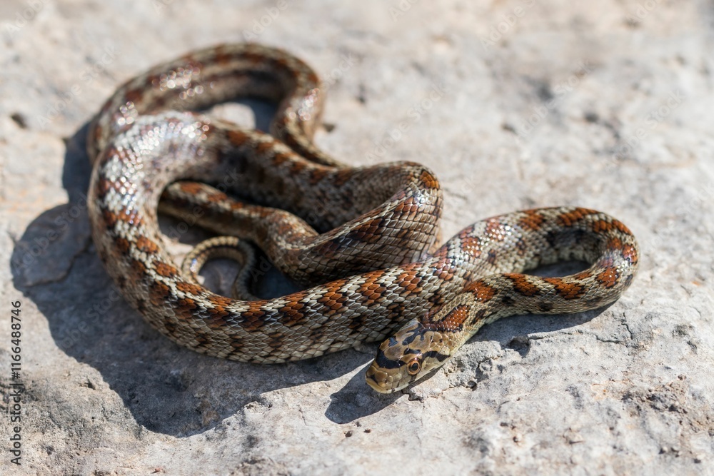 Young leopard snake, Zamenis situla, is found in Malta where it is called Lifgha. Young leopard snake, Zamenis situla, is found in Malta where it is called Lifgha.