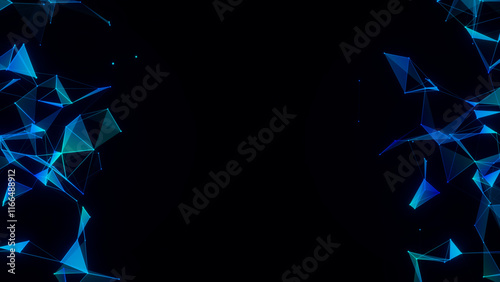 Abstract futuristic blue polygonal network background