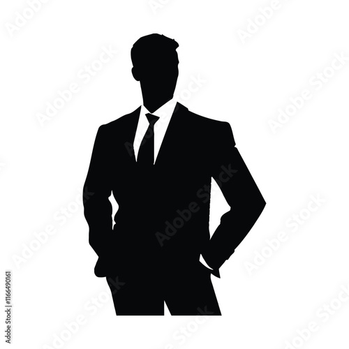 Business man vector silhouette illustration