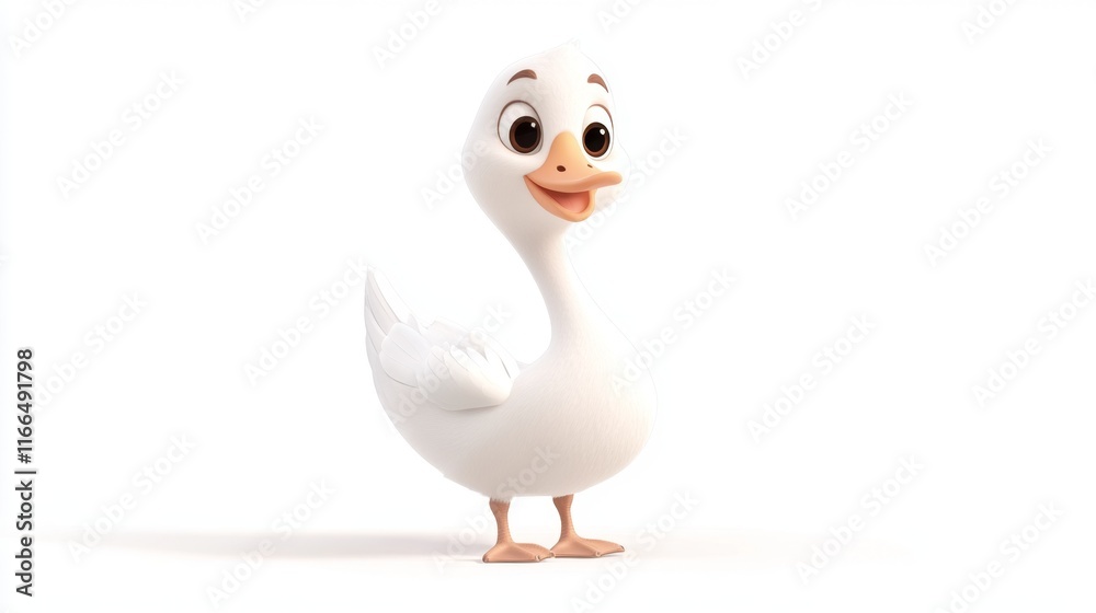cute animation of Swan full body stock image, isolated on a white background cute animation of Swan full body stock image, isolated on a white background