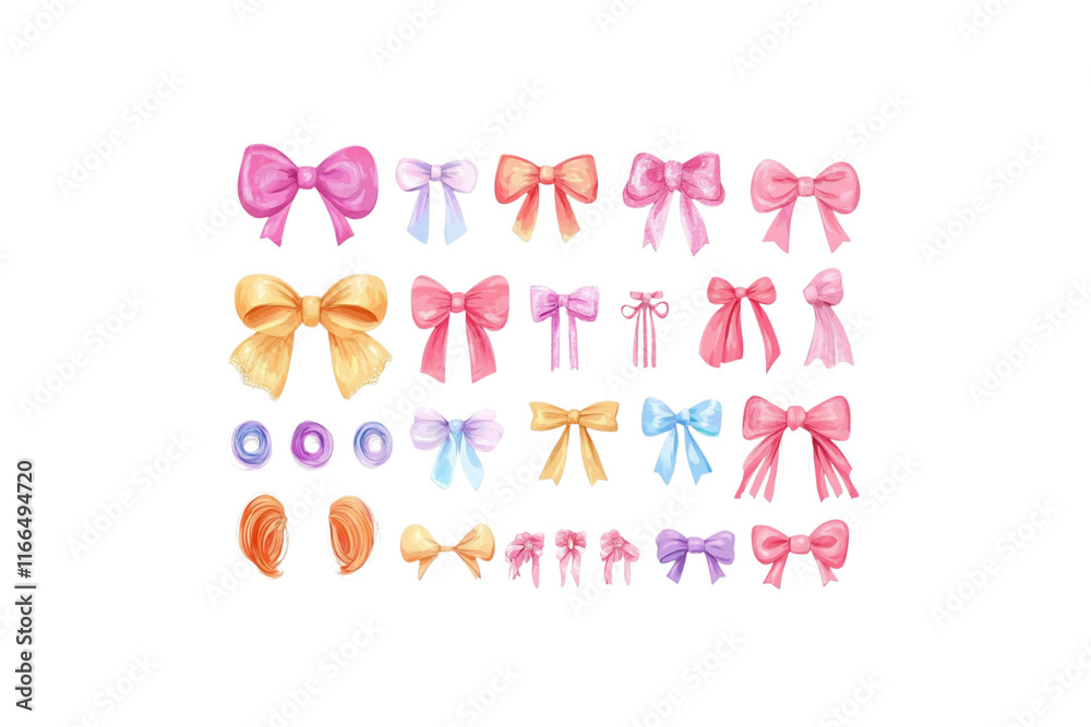 Fototapeta premium Cute hair accessory set