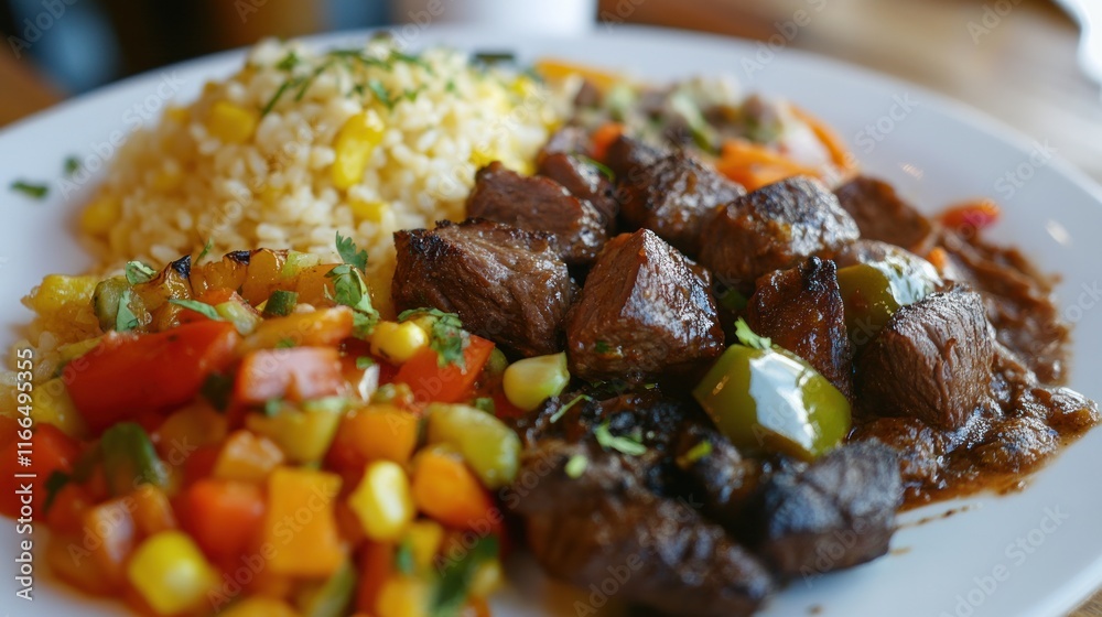 Delicious Beef Stew with Rice and Saut Delicious Beef Stew with Rice and Saut