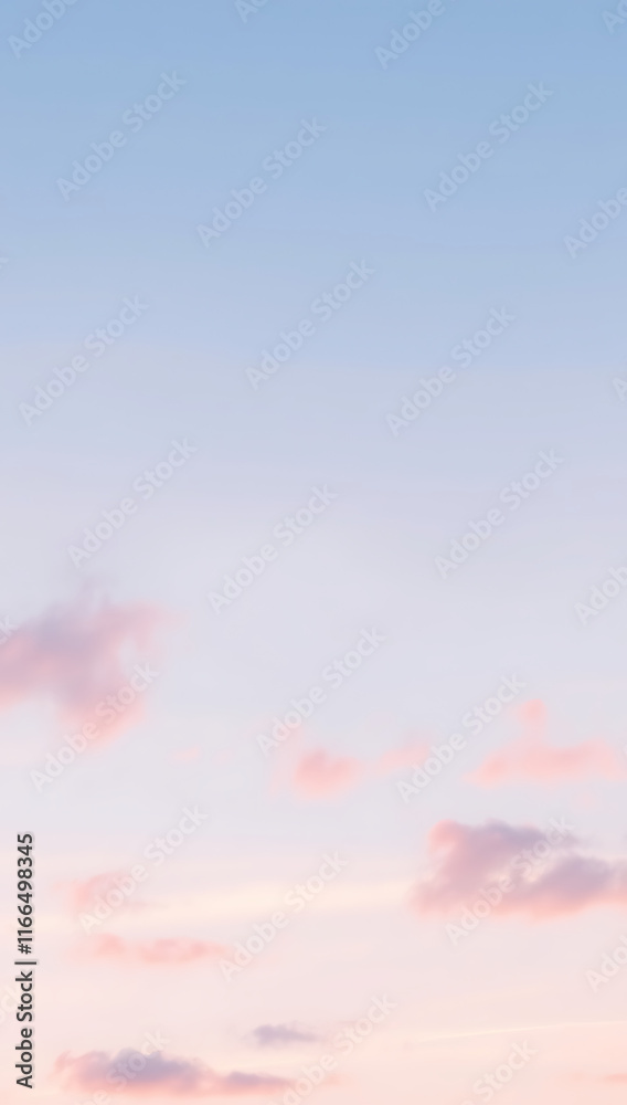 Obraz premium A calming watercolor-style mobile wallpaper, with pastel shades of blue, pink, and lavender blending softly, resembling a serene sunset sky. Perfect for soothing and aesthetic designs. 