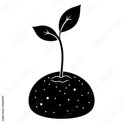 Seed with Sprout Vector: Growth & Sustainability Illustration