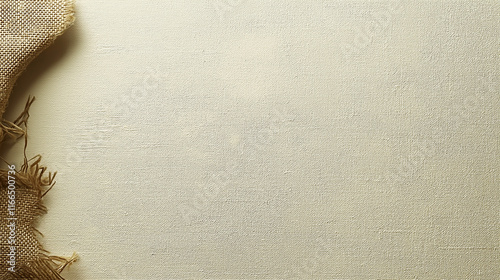 Natural Burlap Fabric on Light Background