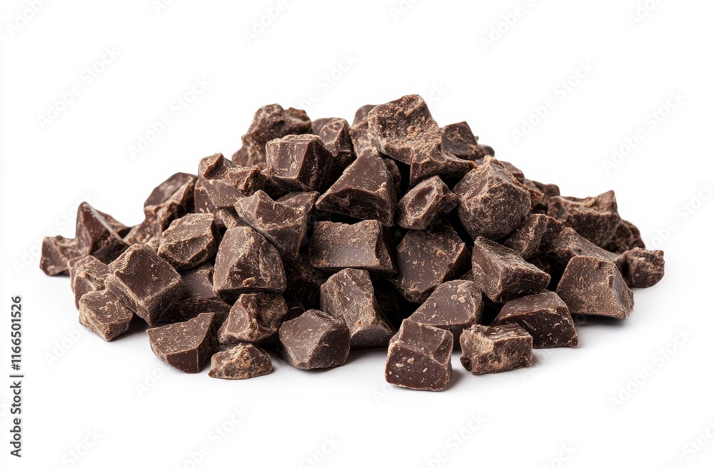 A pile of dark chocolate chunks isolated on white background. (1) A pile of dark chocolate chunks isolated on white background. (1)