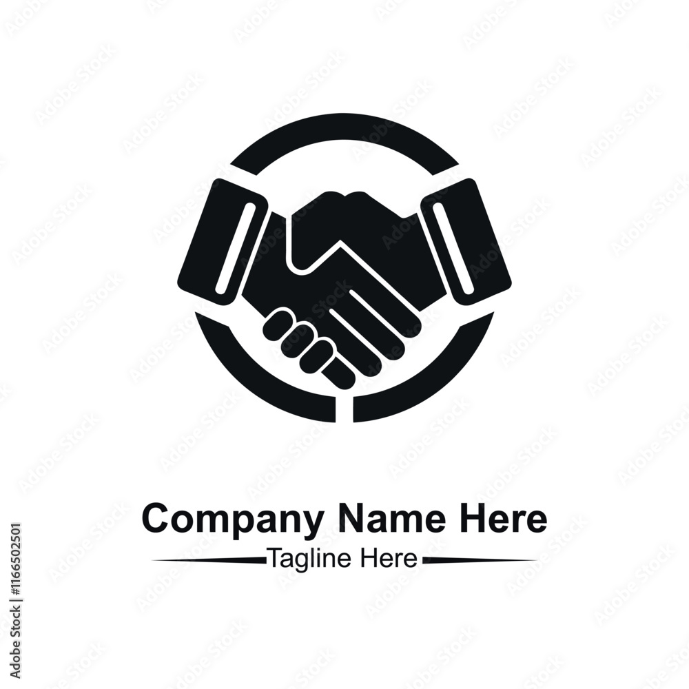 Black Vector Graphic Partnership Handshake Icon