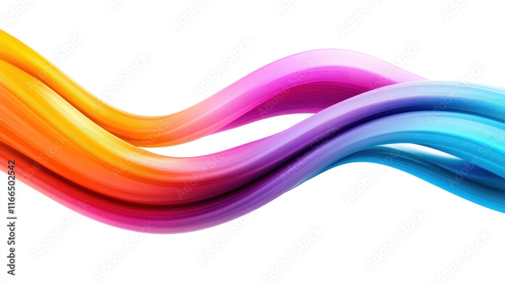 Colorful flowing waves in vibrant gradients on a white background. Colorful flowing waves in vibrant gradients on a white background.