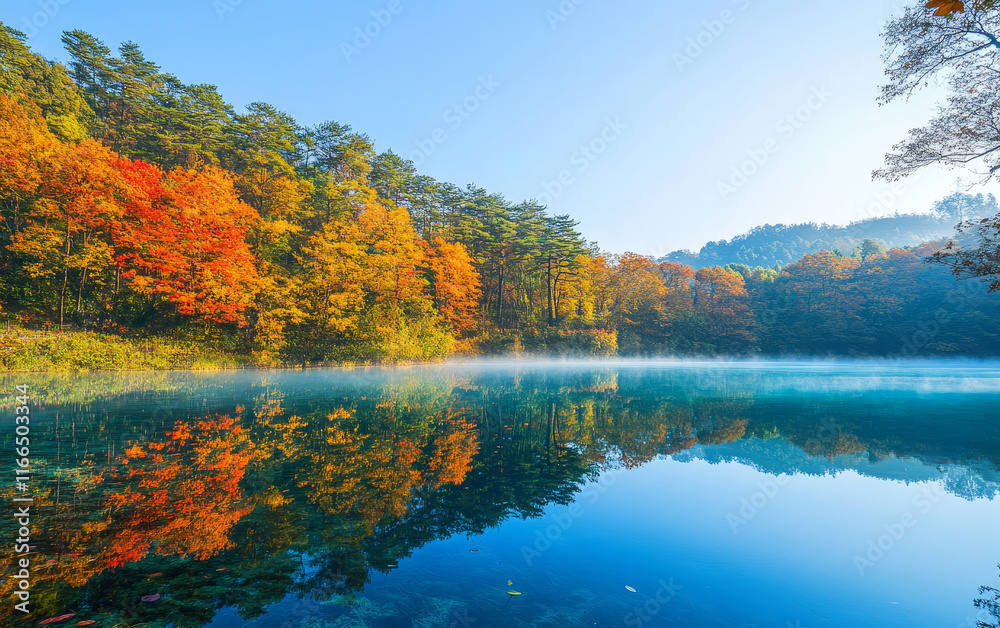 autumn landscape with trees and lake autumn landscape with trees and lake