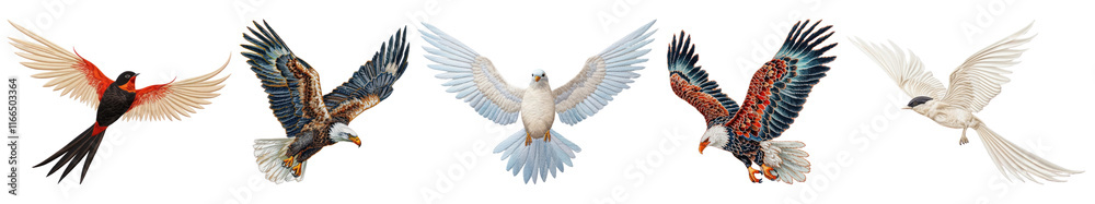 Obraz premium Animal embroidery png cut out element set, transparent background