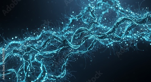 Abstract Blue Energy Flow Glowing Network Digital Art Technology Background