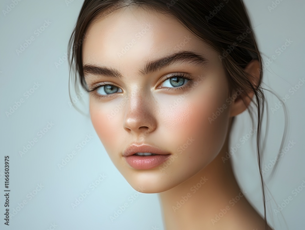 Fototapeta premium Woman with Clean Skin and Natural Look