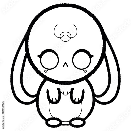 rabbit line art 