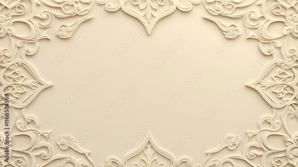 Elegant Cream Ornate Frame Design Background Elegant Cream Ornate Frame Design Background