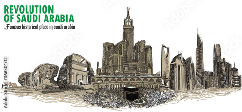 Revolution of Saudi Arabia Vector Art