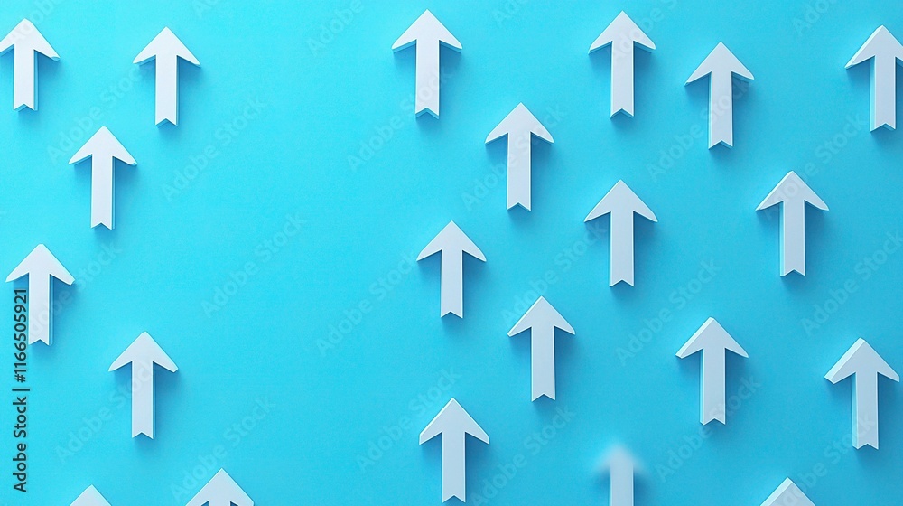 Ascending Arrows: A minimalist graphic of white arrows pointing upwards against a bright blue background, symbolizing growth, progress, and upward trajectory. Ascending Arrows: A minimalist graphic of white arrows pointing upwards against a bright blue background, symbolizing growth, progress, and upward trajectory.