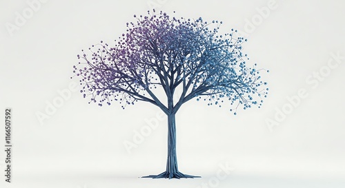 Abstract Blue Purple Tree Nature Growth Technology Concept