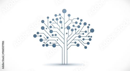Abstract Technology Tree Circuit Board Network Digital Growth Data Connections